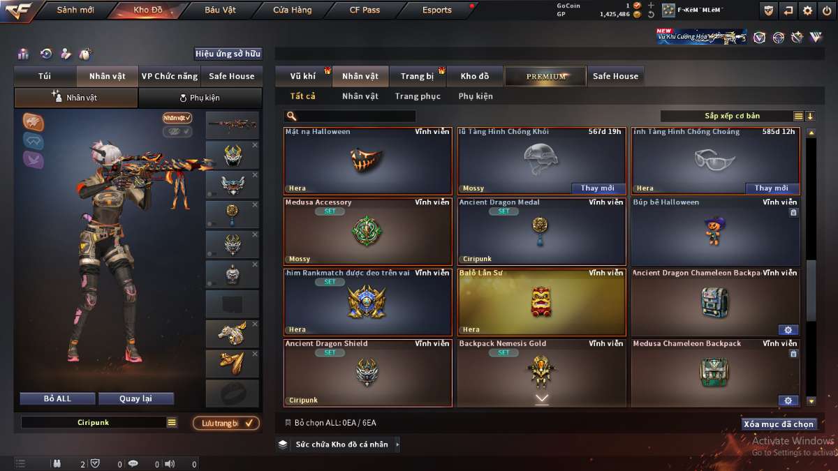 shop acc cf uy tin gia re
